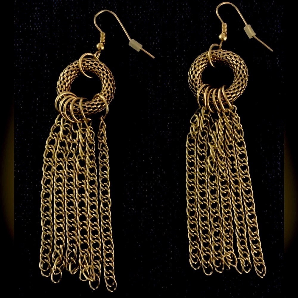 Beautiful Gold Tassel Earrings